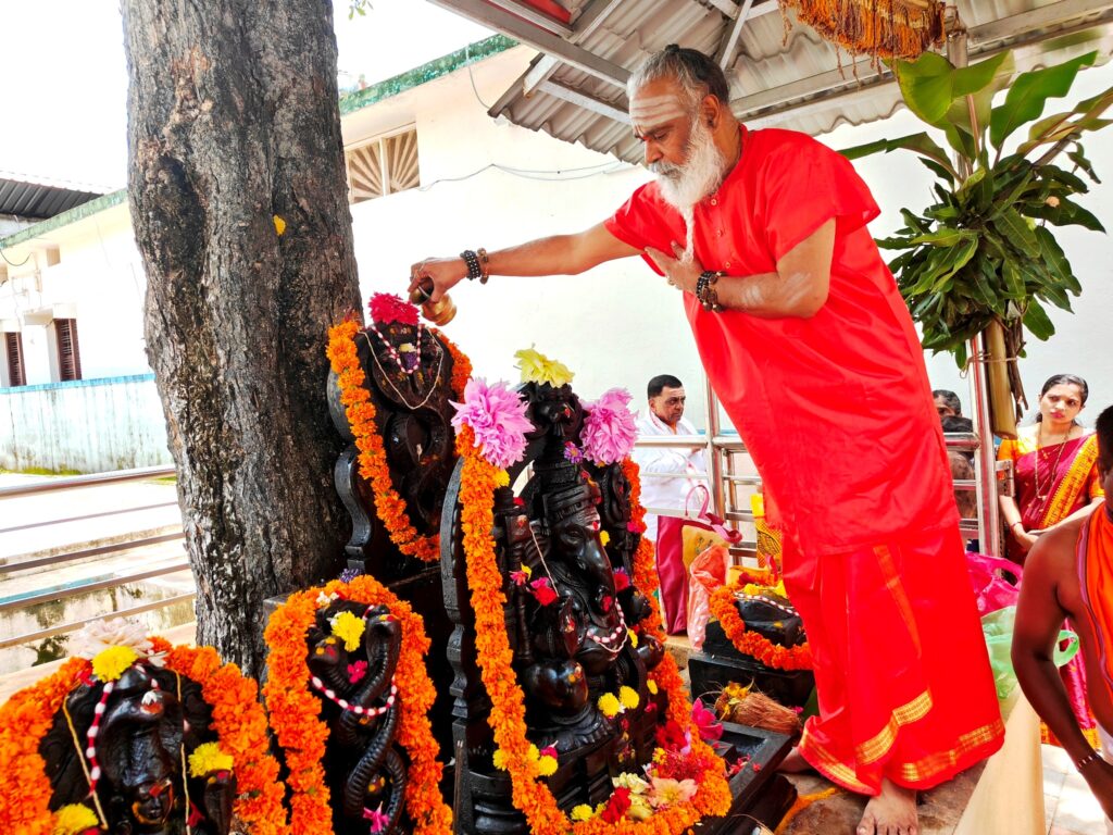 ಶ್ರೀ ರಂಭಾಪುರಿ ಪೀಠದಲ್ಲಿ ನಾಗರ ಪಂಚಮಿಯಂದು ನಾಗರಕಟ್ಟೆಗೆ ಶ್ರೀ ರಂಭಾಪುರಿ ಡಾ. ವೀರಸೋಮೇಶ್ವರ ಜಗದ್ಗುರುಗಳು ಹಾಲೆರೆದು