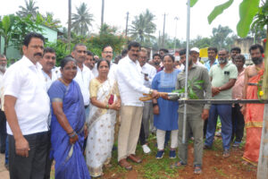 Installation of MLA HD Tammayya Shanku for various development works in Shiravase village